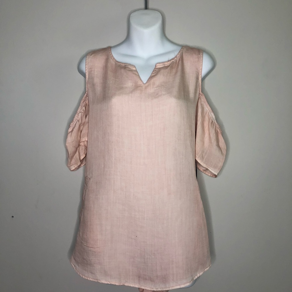 Billy T Pastel Pink Cold Shoulder Blouse